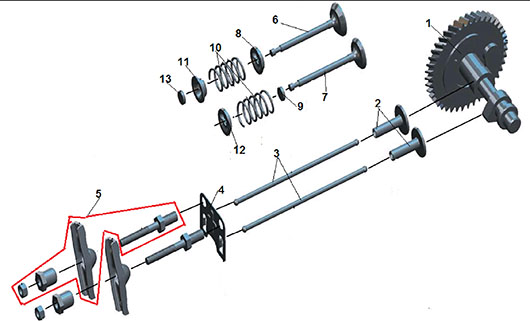 Клапанная система мотопомпы Champion GHP40-2