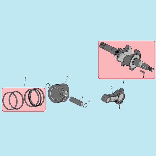 Поршень и коленвал Champion GP50