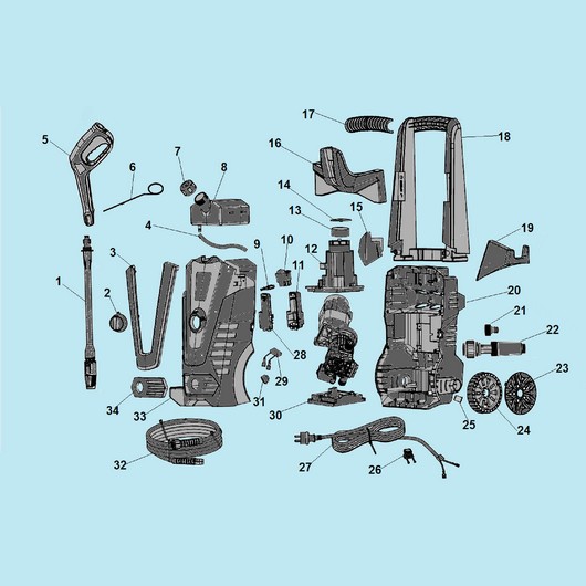 Корпус, колеса и шланг Champion HP5190