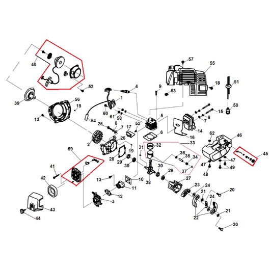 Детали двигателя Champion HT726R