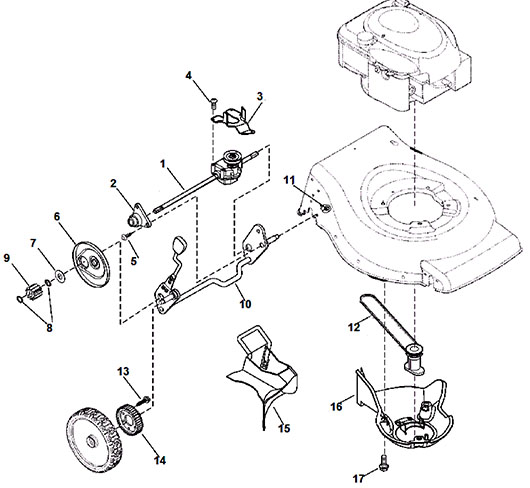 Задние колеса и редуктор Champion LM4133BS