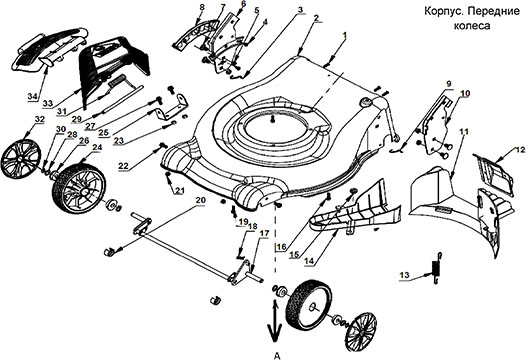 Корпус, передние колёса Champion LM4626