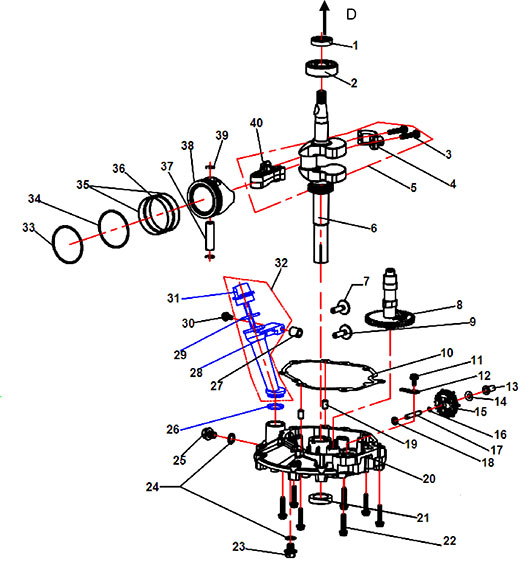 Коленвал, поршень Champion LM4626