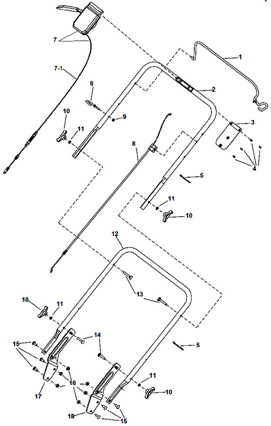 Тросы и рукоятки управления Champion LM5344BS