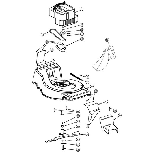 Двигатель, дека и нож Champion LM5645