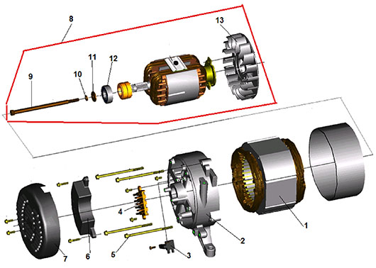 Ротор, статор и АВР LPG2500