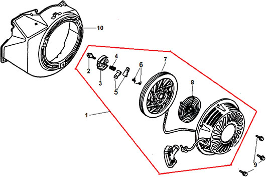 Стартер генератора Champion LPG6500E