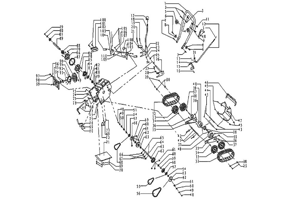 Фрикцион и гусеницы