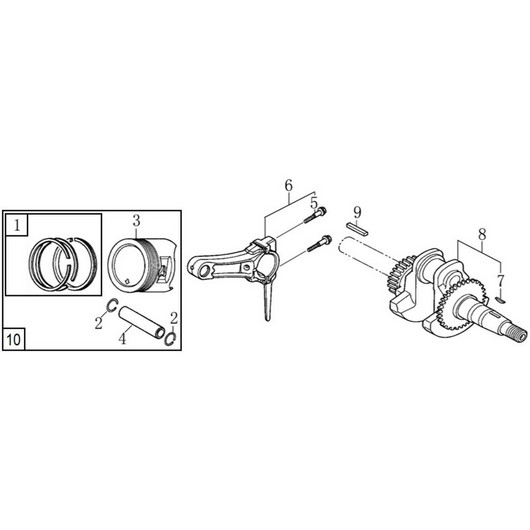 Поршень и коленвал Champion PC1050FT