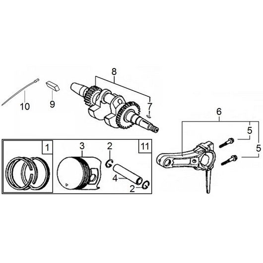 Поршень и коленвал Champion PC5332F