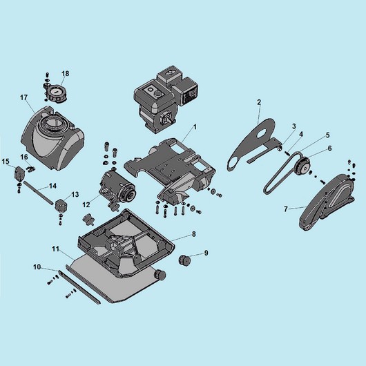 Рама, бак для воды, плита вибратора Champion PC9750FT