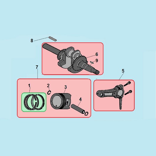 Поршень и коленвал Champion PC9750FT