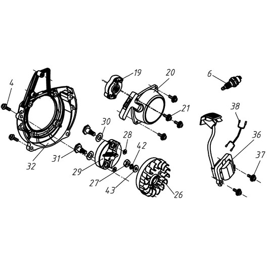 Сцепление, магнето и маховик Champion PP125