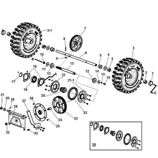 Фрикцион и привод колес Champion ST556