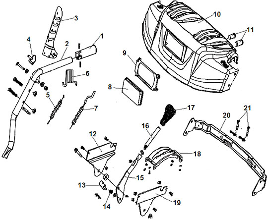 Панель управления и рукоятки Champion ST1170BS
