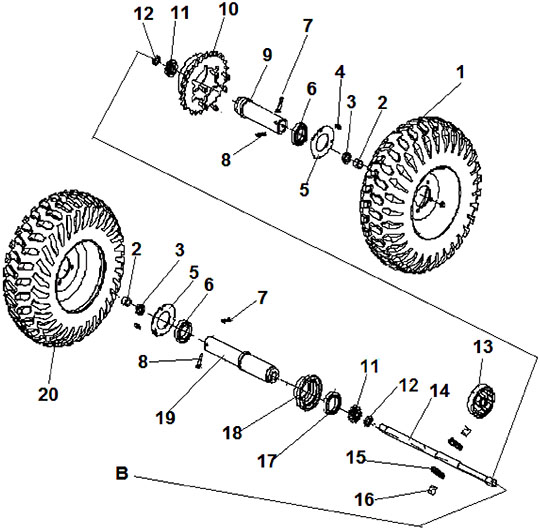 Колеса и дифференциал Champion ST1170BS