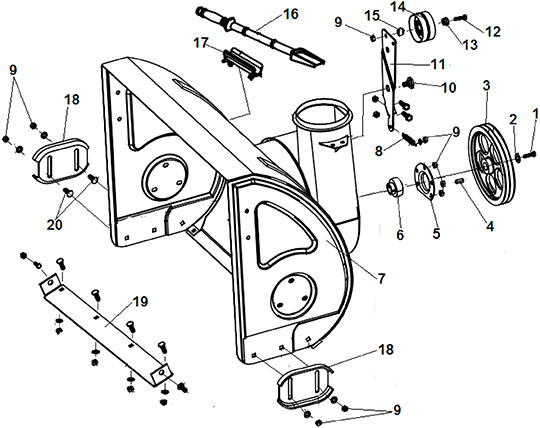 Кожух шнека Champion ST1170BS