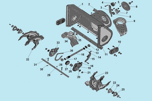 Кожух шнеков и редуктор Champion ST553