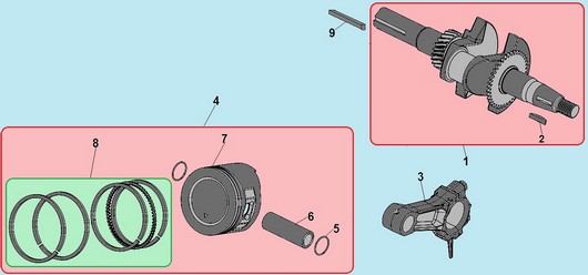 Коленвал, поршень и шатун Champion ST553