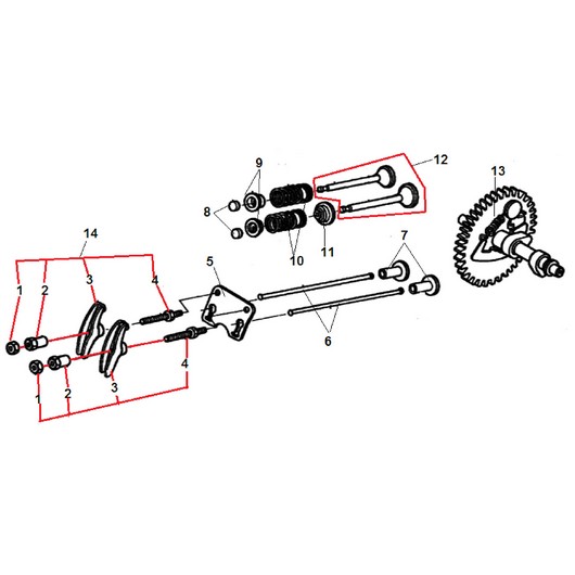 Распредвал и клапана Champion ST556
