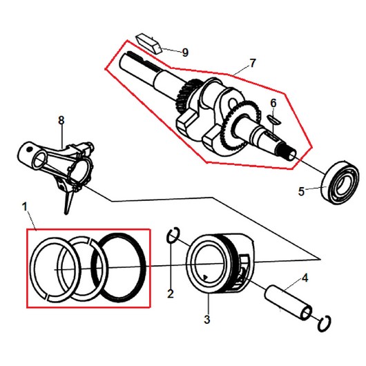 Поршень и коленвал Champion ST761E