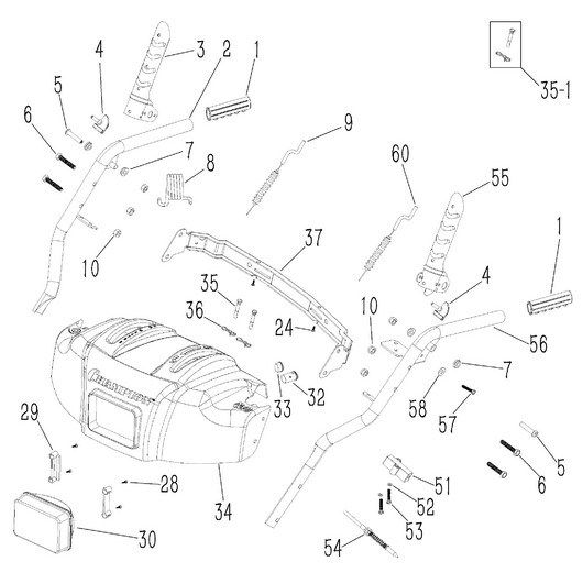 Тросы, панель управления и рабочие рукоятки Champion ST861
