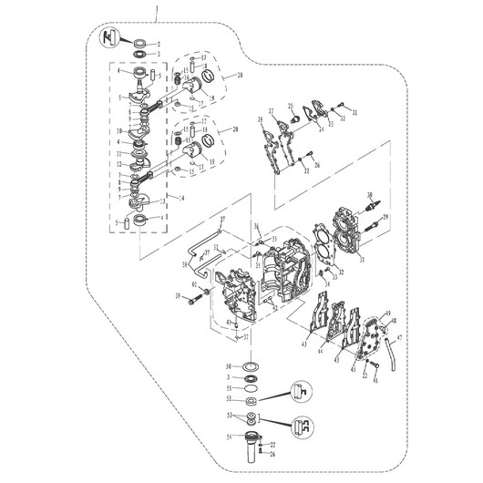 Поршень и коленвал Toyama T18BMS