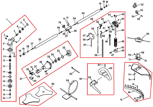 Детали штанги и управления Champion T263