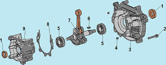 Картер и коленвал Champion T333/T333-2