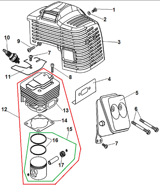 Детали поршневой группы Champion T346