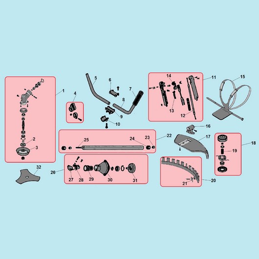 Триммерная головка, редуктор и штанга Champion T374FS