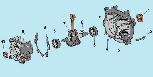 Коленвал и картер Champion T433 и T433-2