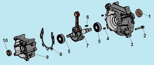 Коленвал и картер Champion T523S-2
