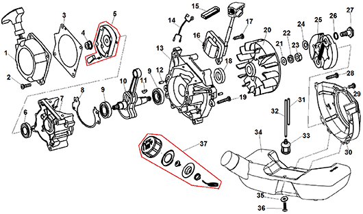 Стартер, коленвал, магнето Champion T527-2