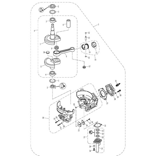 Поршень и коленвал Toyama T5BMS