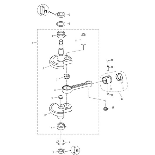 Поршень и коленвал Toyama T5BMS