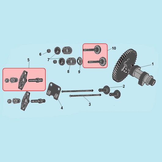 Распредвал и клапана Champion TR72