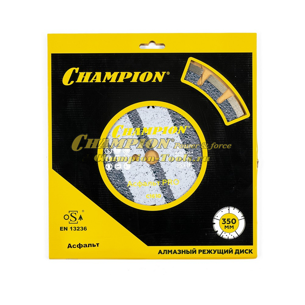 Диск алмазный CHAMPION асфальт PRO 350/25,4/10 Asphafight
