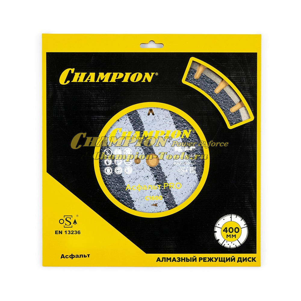 Диск алмазный CHAMPION асфальт PRO 400/25,4/10 Asphafight
