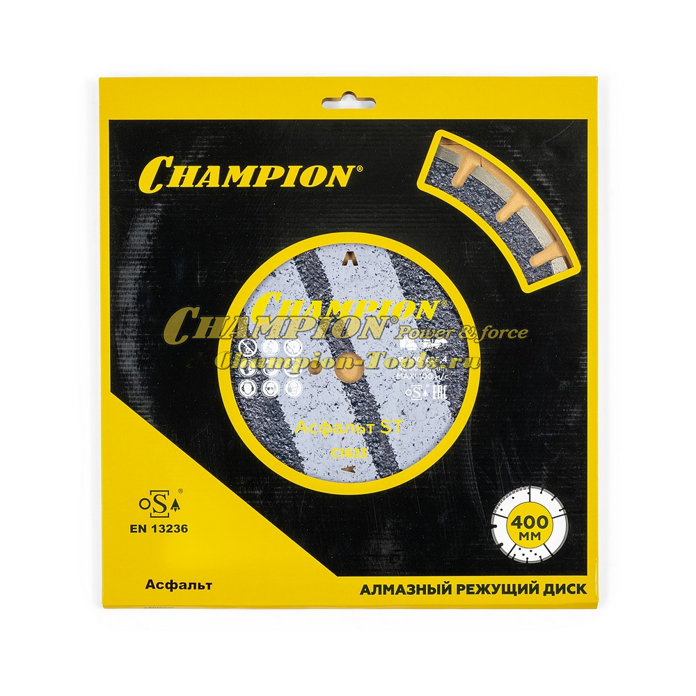 Диск алмазный CHAMPION асфальт ST 400/25,4/10 Asphafight
